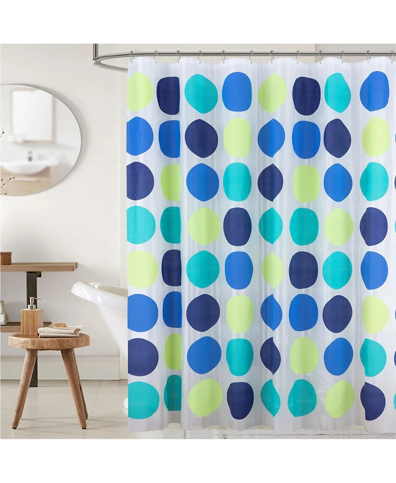 Rt Designers Collection 90 Gsm Printed Peva Glit Dorothy Shower Curtain 70" x 72" Blue