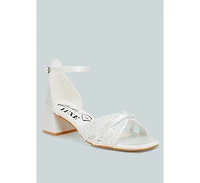 Cinnabon Pearl Embellished Strappy Sandals