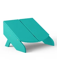 Outdoor Hdpe Modern Adirondack Chair with Folding Patio Ottoman and Cup Holder