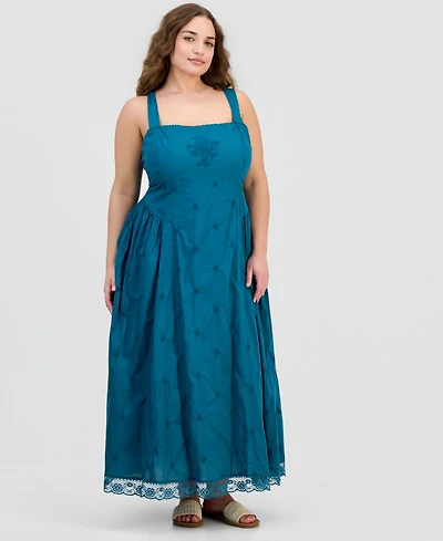 And Now This Plus Cotton Square-Neck Maxi Dress, Macy's Exclusive