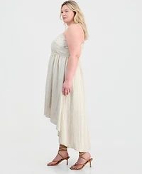 And Now This Trendy Plus Lace-Trim Striped Midi Dress, Macy's Exclusive
