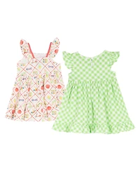 Rare Editions Baby Girls' Sleeveless Dress, Diaper Cover and Headband, 5-Piece Set