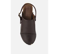 Alona Womens Slingback High Block Heeled Clogs