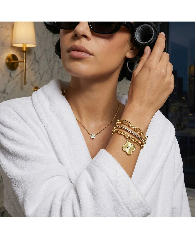 Non-Tarnishing 4mm Gold Filled Ball and Sterling Silver Tube Stretch Bracelet