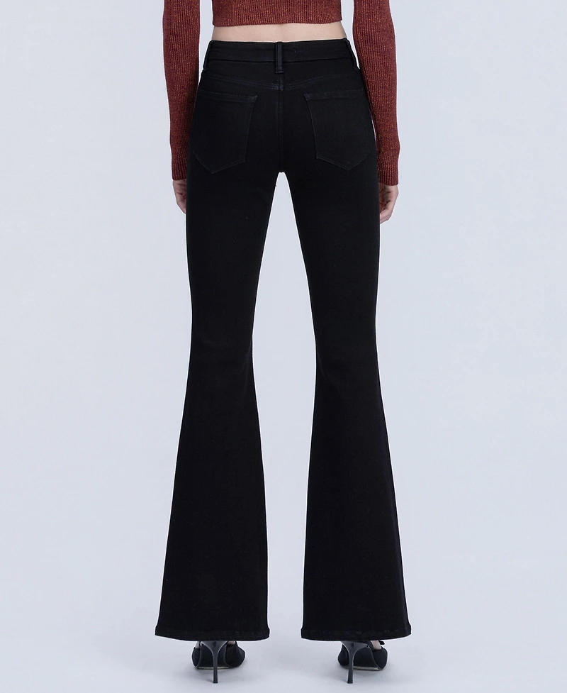 Vervet Women's Mid Rise Seamless Waistband Flare Jeans