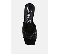 imprint heat set diamante slip on sandals