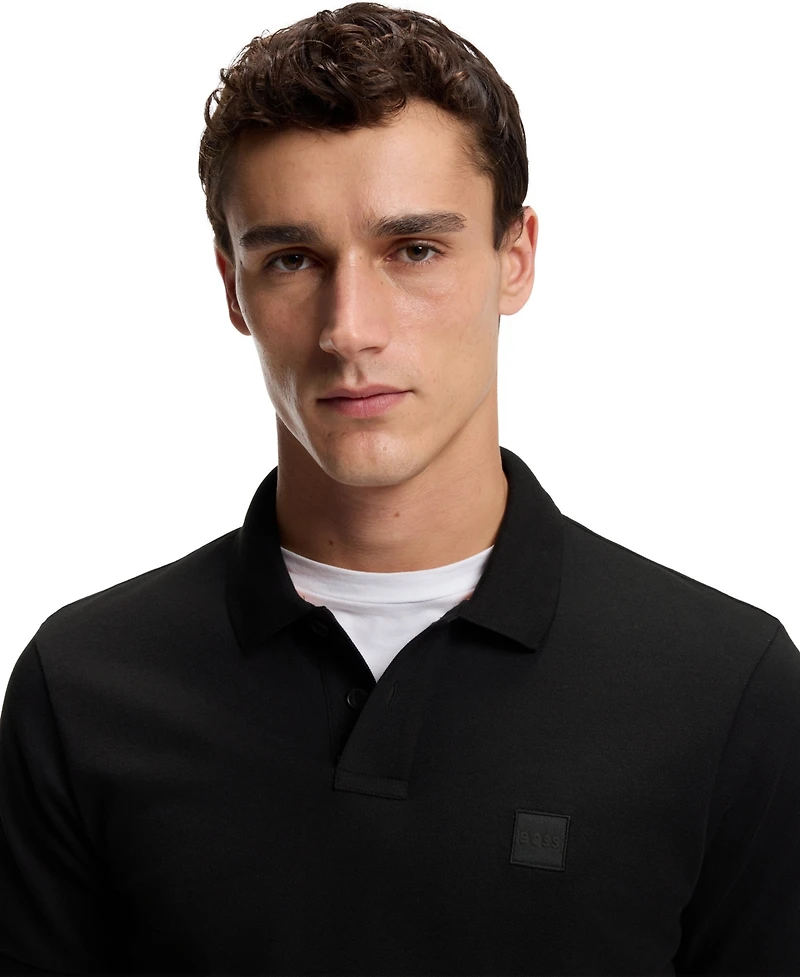 Boss by Hugo Men's Slim-Fit Stretch-Cotton Logo Patch Polo Shirt