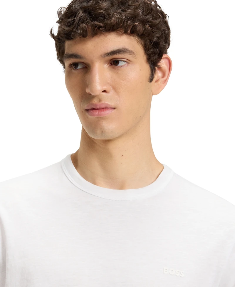 Boss by Hugo Men's Slub-Cotton Logo Detail T-Shirt