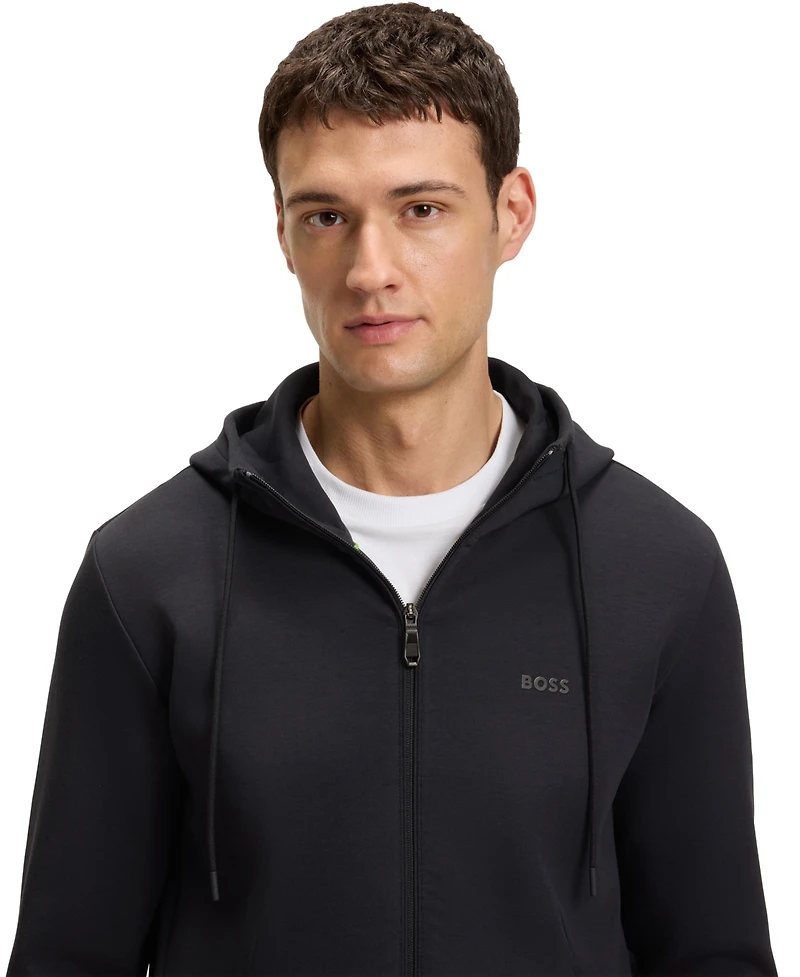 Boss by Hugo Men's Logo Print Zip-Up Hoodie