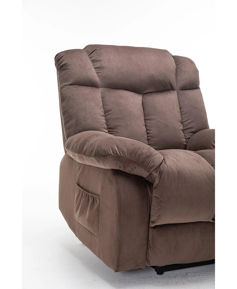 Clihome Power Lift Recliner Chair for Elderly- Heavy Duty and Safety Motion Reclining Mechanism-Fabric Sofa Living Room Chair,Light Camel