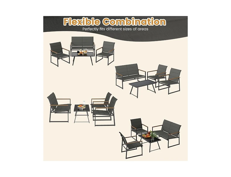 Slickblue 4-Piece Patio Furniture Set for Outdoor Conversation