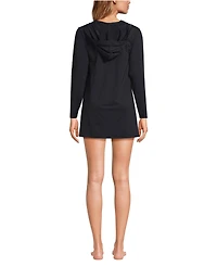 Lands' End Women's SunShade Upf 50 Hooded Mini Swim Cover-Up Dress