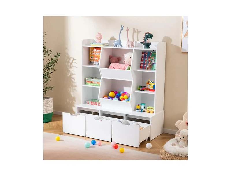 Slickblue 47 Kids Bookcase and Toy Storage Organizer Cabinet