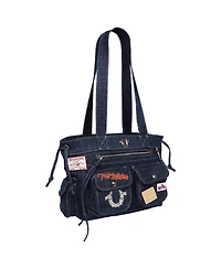 True Religion Multi-Patch Denim Tote