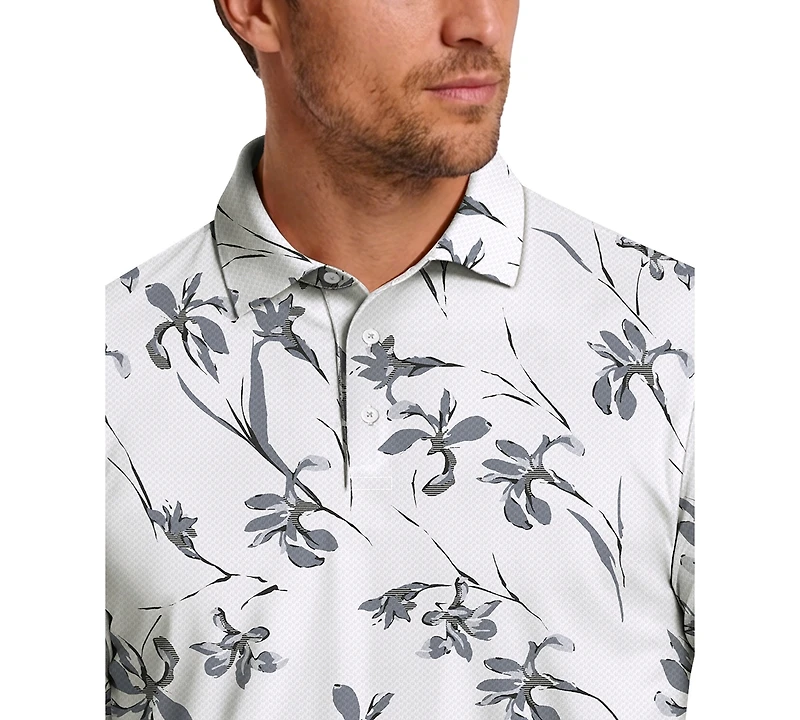 Pga Tour Men's Energized Floral Print Golf Polo Shirt