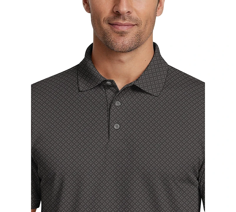 Pga Tour Men's Essential Geo Print Golf Polo Shirt