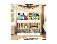 Slickblue Kids 3-Tier Bookshelf with Display Rack and Toy Storage