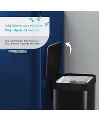 Home Zone Living 13 Gallon Kitchen Trash Can with Soft Close Lid, Liner-Free Stainless Steel Body