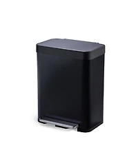 Home Zone Living 13 Gallon Kitchen Trash Can with Soft Close Lid, Liner-Free Stainless Steel Body