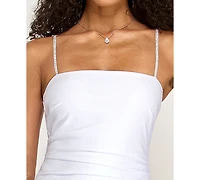 Emerald Sundae Juniors' Rhinestone-Strap Asymmetrical Dress