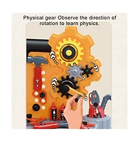 Bruce & Shark 48-Piece Kids Tool Set with Workbench & Helmet – Engineer Pretend Play Construction Toys