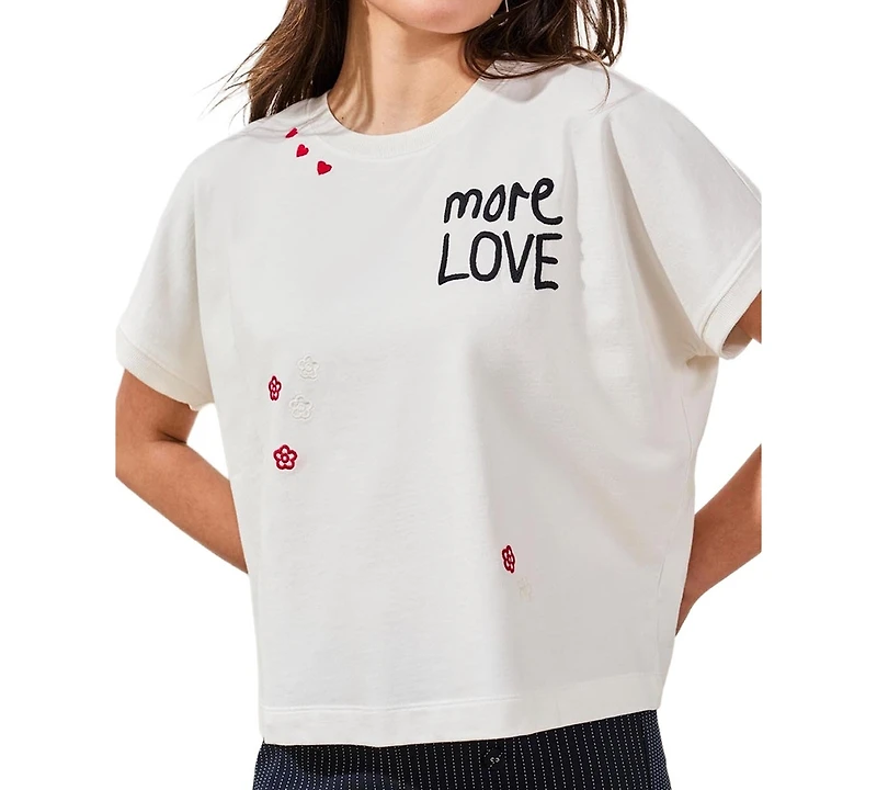 Tribal Women's Crew Neck Cap-Sleeve Top