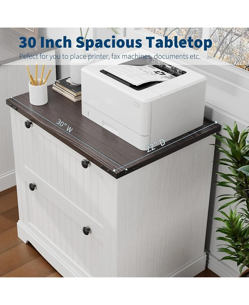 gaomon Farmhouse File Cabinets with 2 Drawers,30" File Cabinets with Hanging File Folders for A4/Letter/Legal Size Documents