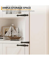 gaomon 67 Inch Corner Cabinet with Glass Door Adjustable Shelves Space Saving