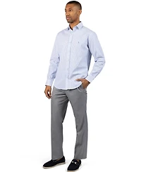 Tailorbyrd Men's Yarn Dyed Linen Stripe Long Sleeve Shirt