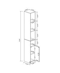 Rainsken 72" Tall Slim Storage Cabinet