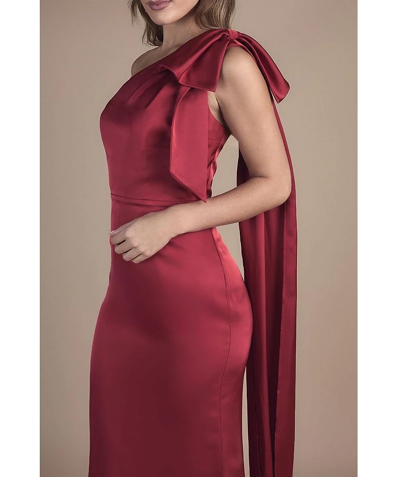 Coast Women's Bow One Shoulder Satin Dress