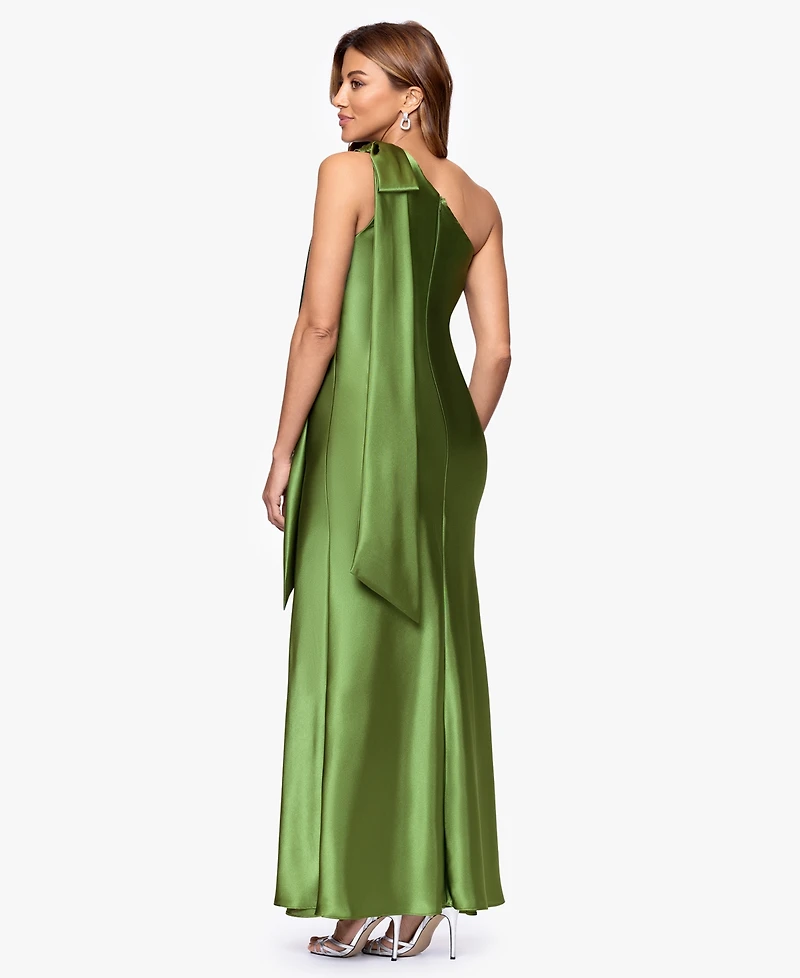 Betsy & Adam Women's One-Shoulder Ball Gown