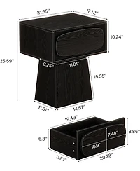 Tribesigns Modern Side End Table with Storage Drawer for Living Room, Bedroom and Small Space