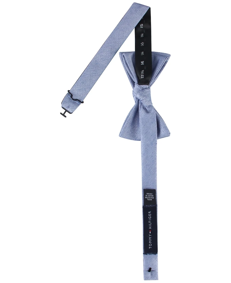 Tommy Hilfiger Men's Denim Paisley Bow Tie and Pocket Square, 2-Piece Set