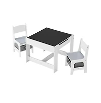 Slickblue Wooden Kids Table and 2 Chairs Set with Storage Space