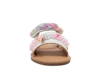 Bebe Big Girls Girl's Fashion Sandals – Dressy Shoes with Glitter Braid and Bracelet Accent