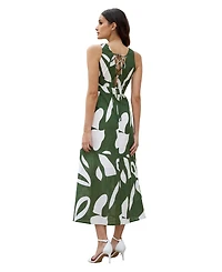 Yumi Women's Cotton Abstract Print Maxi Dress