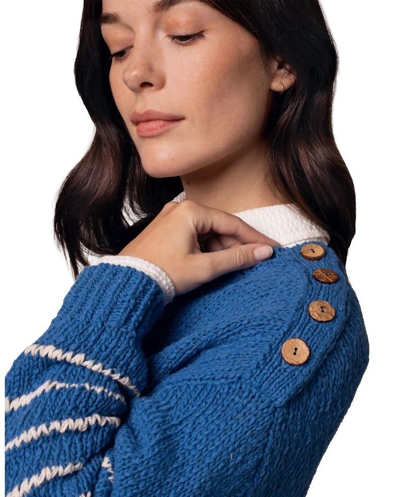 Celtic & Co. Women's Long Sleeve Drop Stitch Breton Sweater