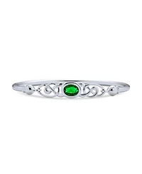 Bling Jewelry Romantic Infinity Love Knot Celtic Bangle Bracelet Green Red Cz .925 Sterling Silver