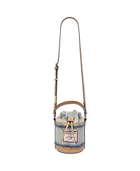 True Religion Buddha Patch Frayed Bucket Bag