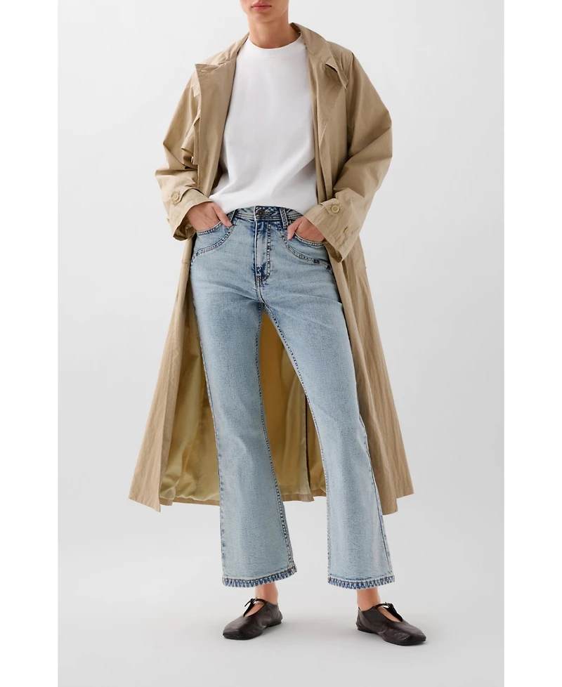 Scalpers Women's Ankle Stitching Denim Pant