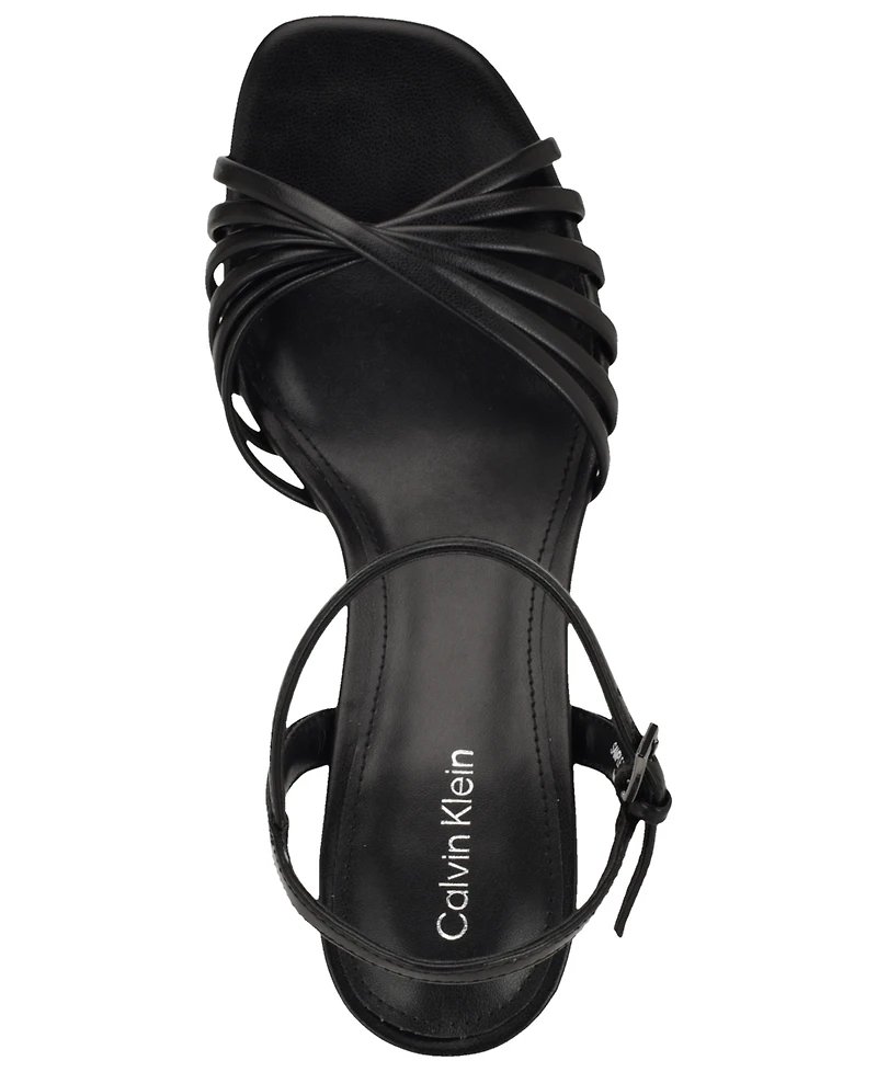 Calvin Klein Women's Izabella Strappy Kitten Heel Dress Sandals