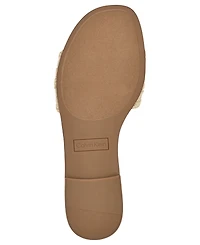 Calvin Klein Women's Kamine Woven Logo Flat Slip-On Sandals