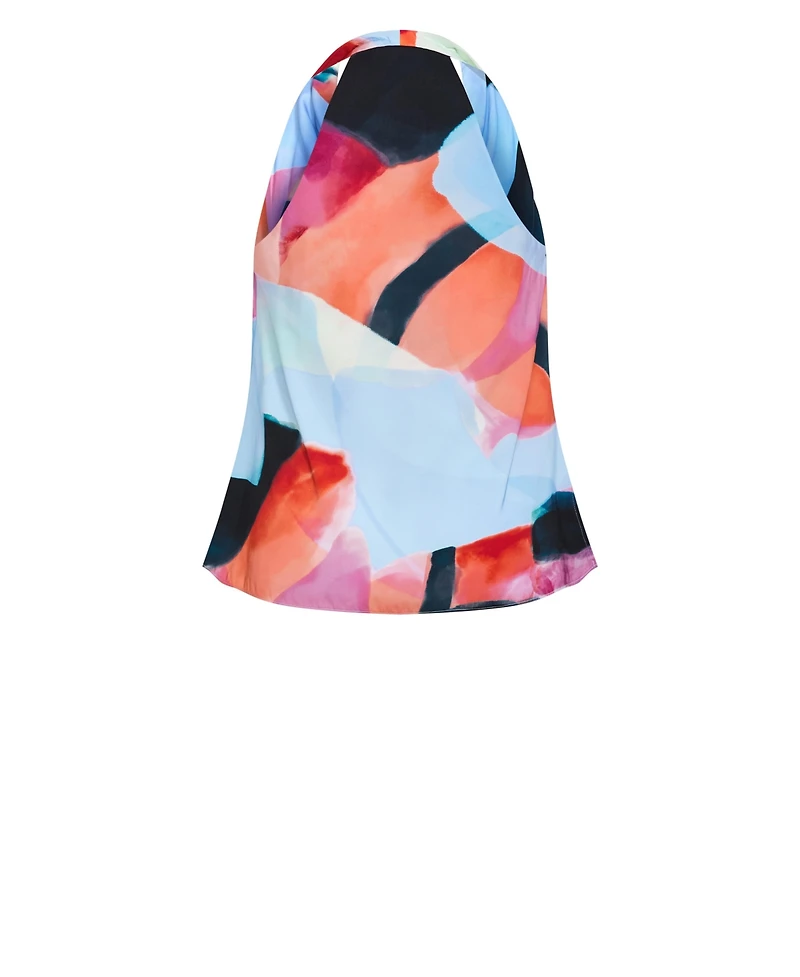 City Chic Women's Chloe Aspect Print Cowl Neck Top