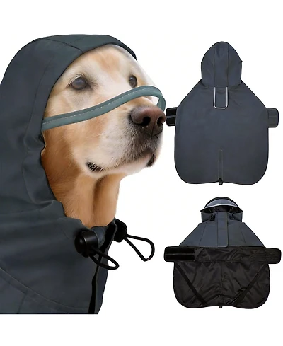 Aronkl Waterproof Windproof Dog Rain Jacket with Hood for Active Breeds - Breathable Mesh Lining