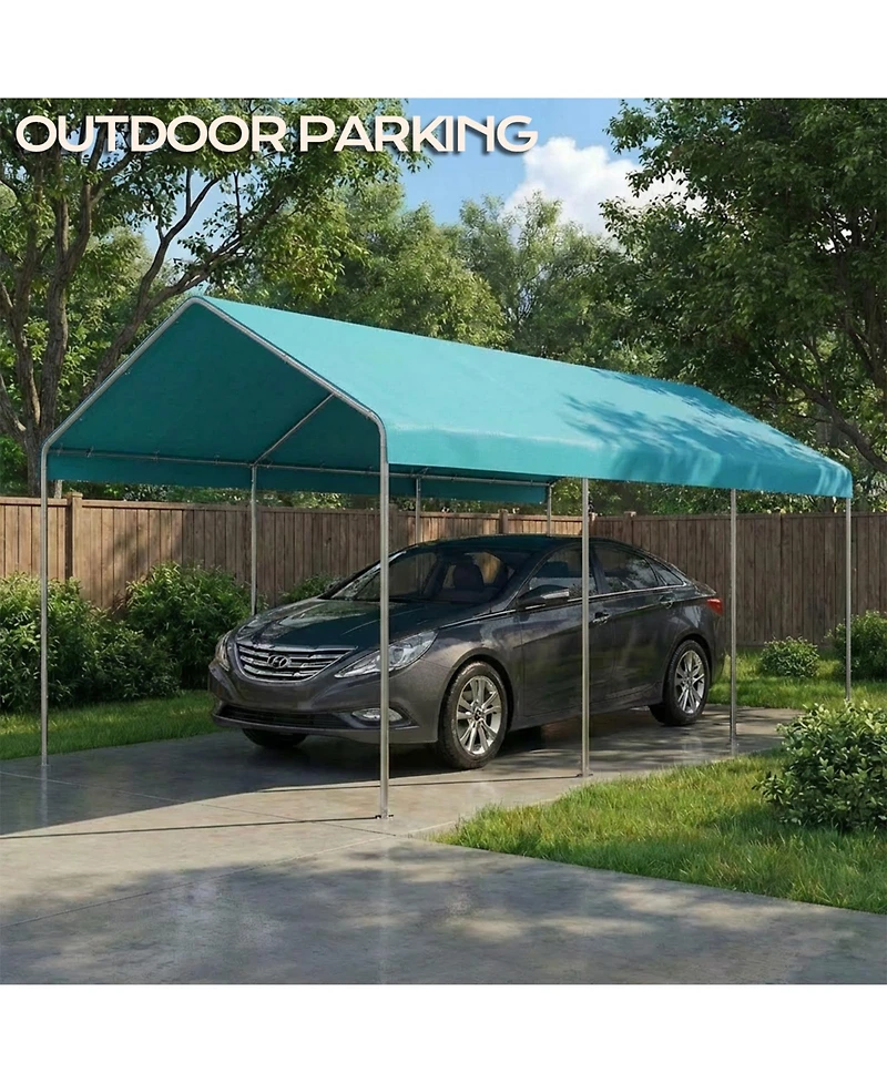 Aoodor 10 x 20 Ft All Weather Carport Replacement Canopy Cover