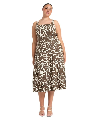 Estelle Plus Sylvia Square-Neck Midi Dress