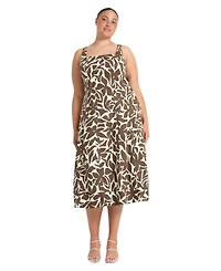 Estelle Plus Sylvia Square-Neck Midi Dress