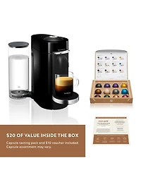 Nespresso Vertuo Plus Deluxe Coffee and Espresso Machine by De'Longhi in Black