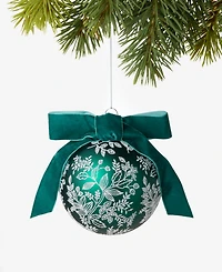 Holiday Lane Holiday Toile Floral Pattern Ball Ornament, Macy's Exclusive